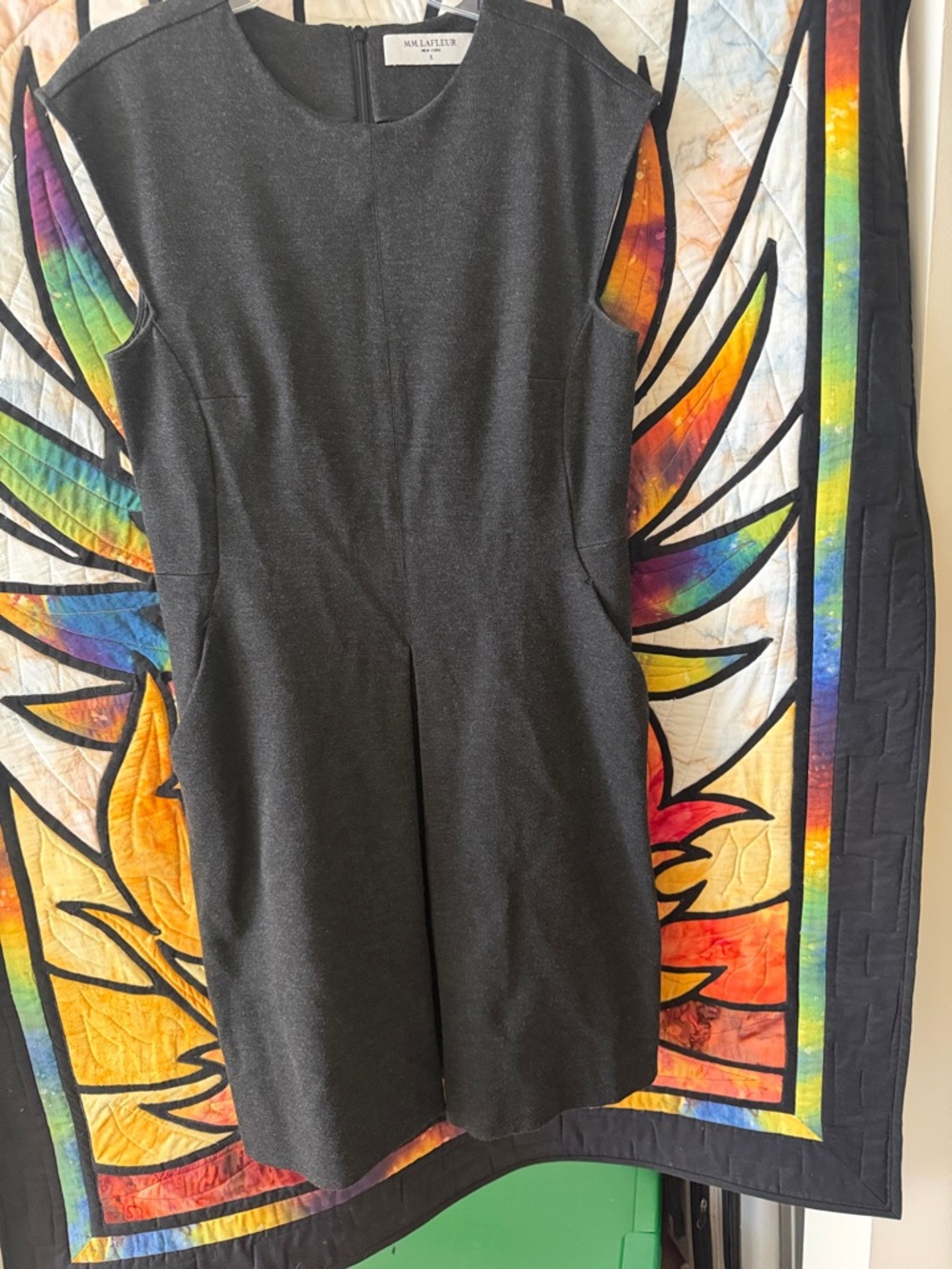 MM. Lafleur Charcoal Knit Crewneck Dress with pockets!